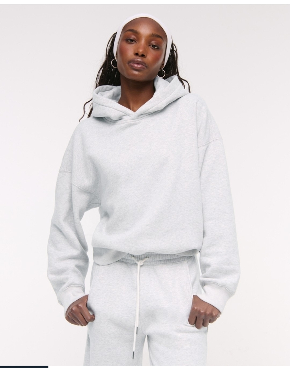Abercrombie & Fitch Light Gray Cozy Hooded Sweatshirt
